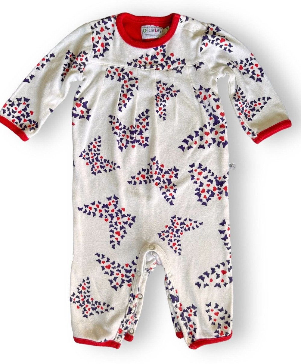 Oscar Lily England Baby Jumper 3-6 months Snaps Butterfly